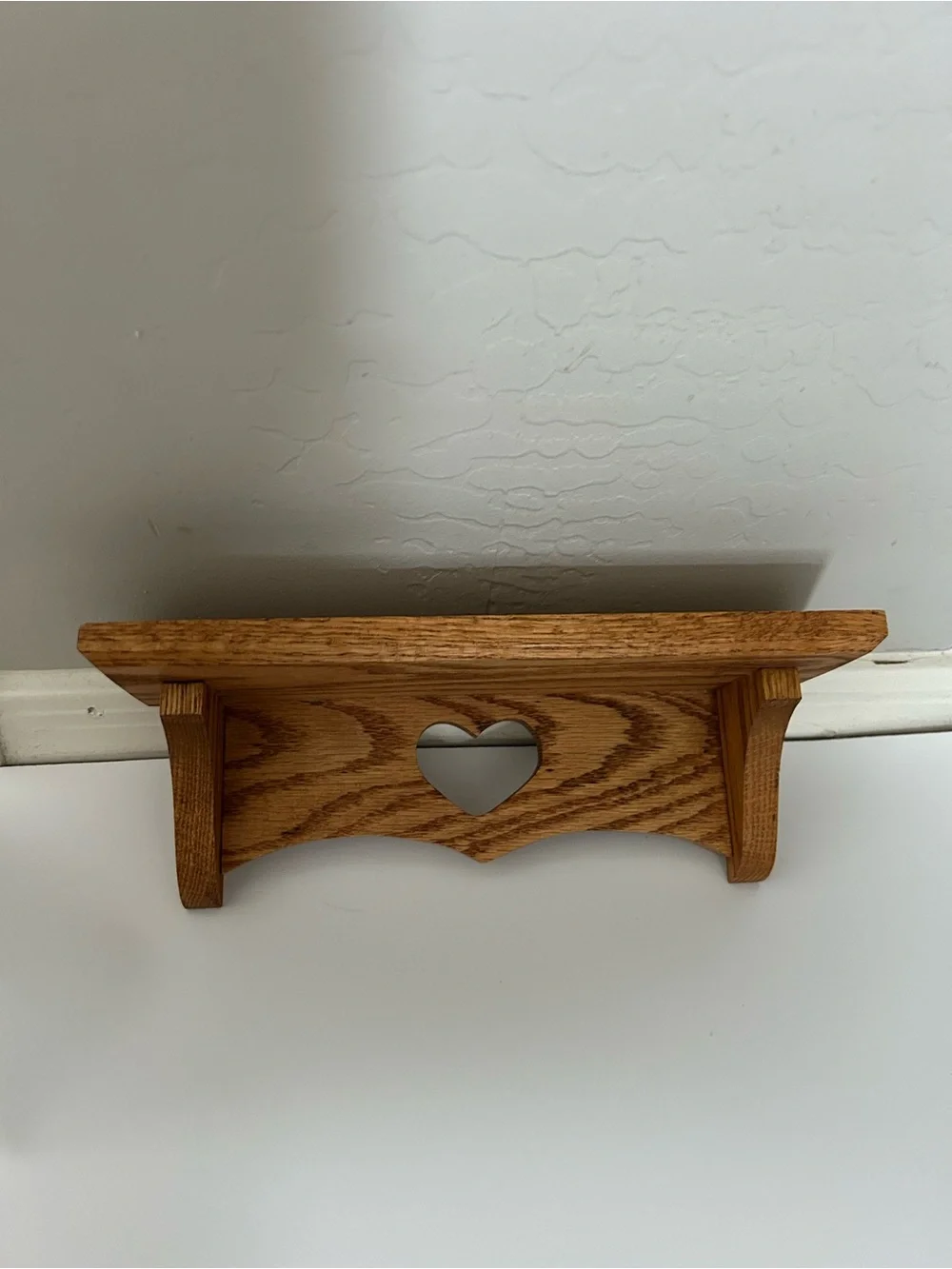 Vintage Wooden Heart Cutout Wall Shelf Hanging Cottagecore Farmhouse Decor 10”